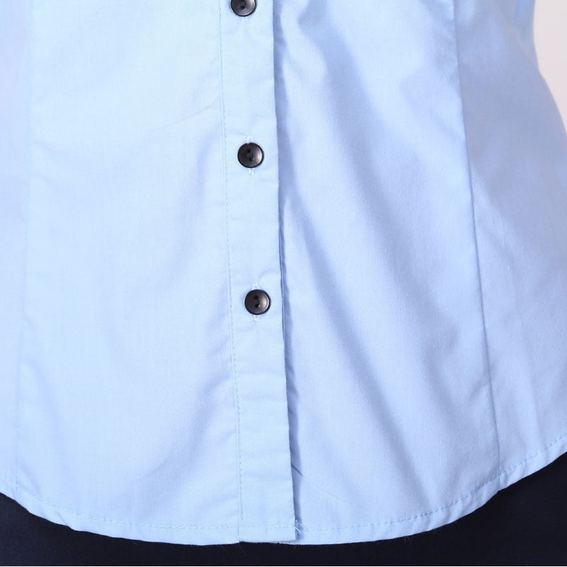 Shirts Women's Shirt Short Sleeve White Tops Office Lady Blouse For Women Button Slim Top Women's Clothing 2021 Blusas Y Camisas