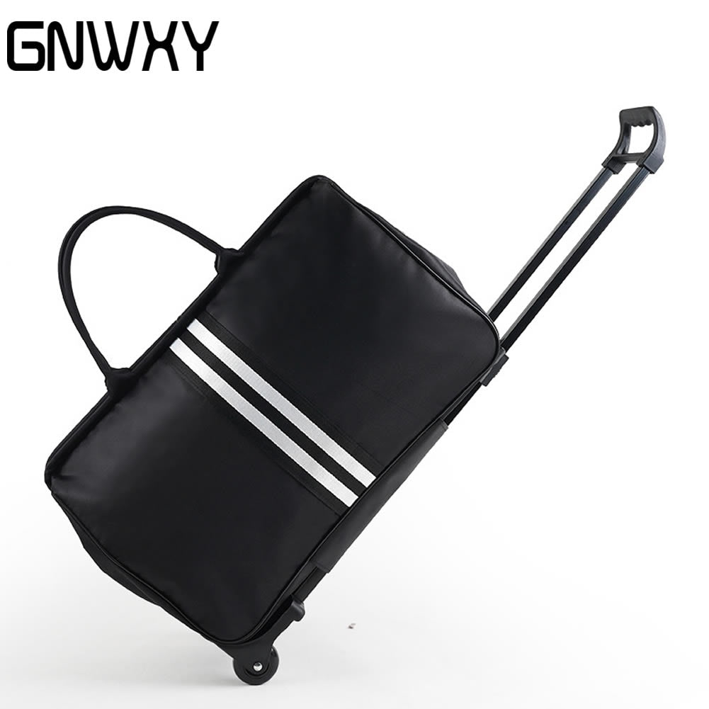 GNWXY Travel Trolley Bag With Wheels Rolling Light Large Capacity Travel Bag Folding Luggage Bags Weekend Tie Rod Suitcase Bag