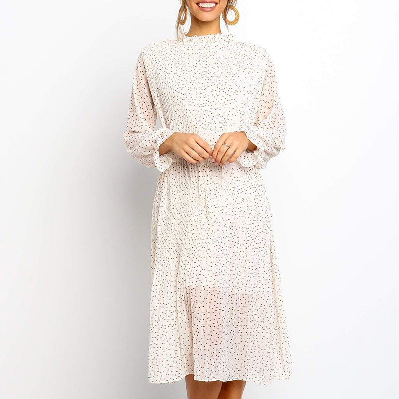 Overseas on Behalf of 2022 Cross-Border Women's Clothing Amazon Hot Selling Fashion Floral Lace Chiffon Dress Autumn 241