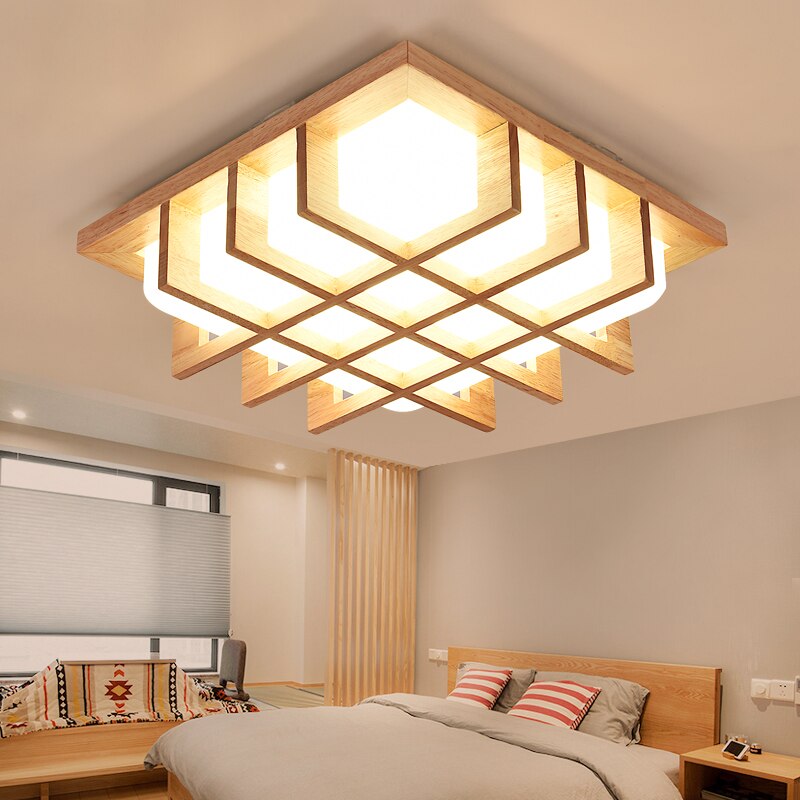 The Nordic minimalist bedroom Ceiling Lights LED lamp wooden porch wood Ceiling lamp room ceiling mount led light YA72624