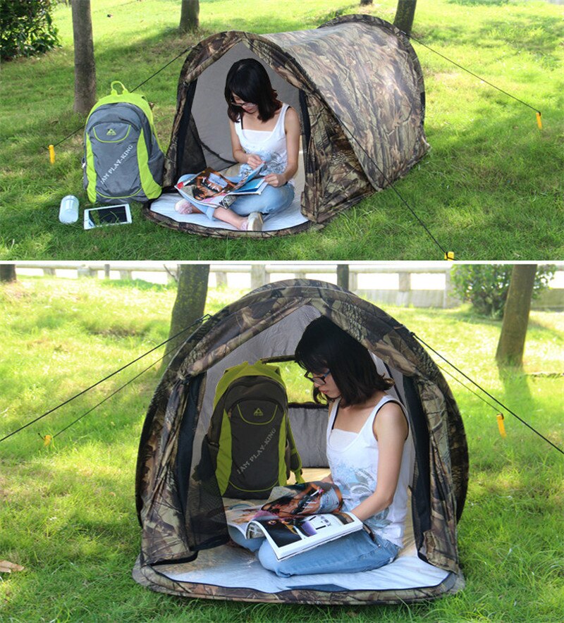 Size 200x90x85cm Large Space Portable Camping Tent Quick Automatic Opening Pop Up Steel Wire Camouflage Hunting Beach Glamping