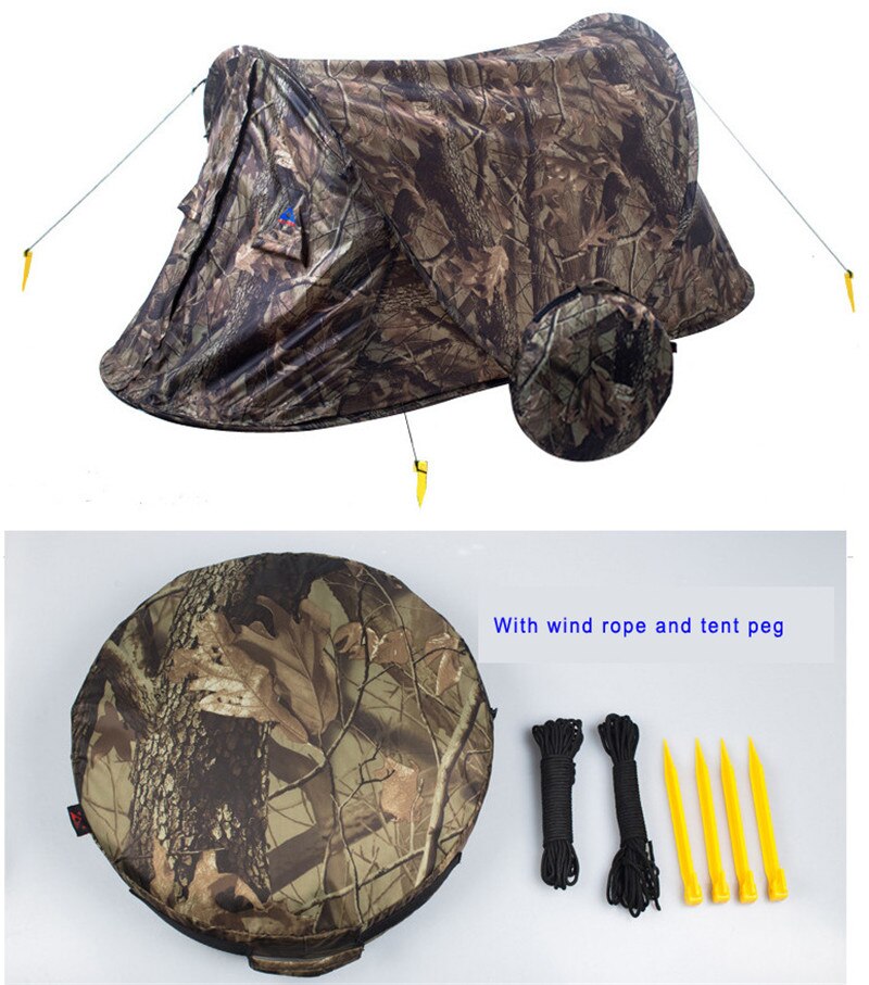 Size 200x90x85cm Large Space Portable Camping Tent Quick Automatic Opening Pop Up Steel Wire Camouflage Hunting Beach Glamping