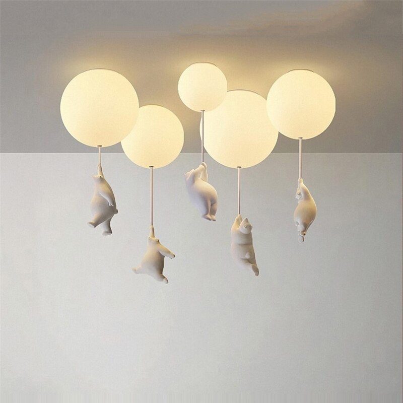 Nordic Desgin Bear Ceiling Lamp Combinations Bear Celing Lights Children's Lights Boys and Girls Bedroom Lamps