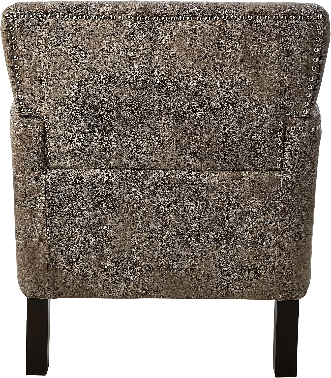 Brown Tufted Club Chair, Fabric Accent Chair with Studded Nailhead Accents Acrylic nordic chair Chair pink Wooden chair Chair fo