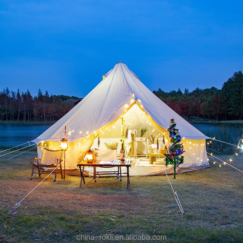 China Waterproof Best Selling Bell Tent OEM Customized Outdoor Glamping Luxury Bell Tent