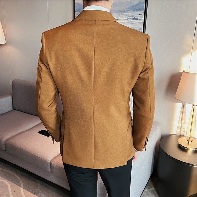 2023 Top Quality Clothing Men Double Breasted Suit/Male Spring Slim Fit Fashion Casual Dress Blazers Men's Fancy Tuxedo S-3XL