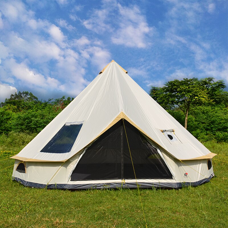 6-10Persons Family Travel Hiking Outdoor Camping Glaming Luxury Mongolia Yurt Antistorm Castle Tent Silver Coated UV Function