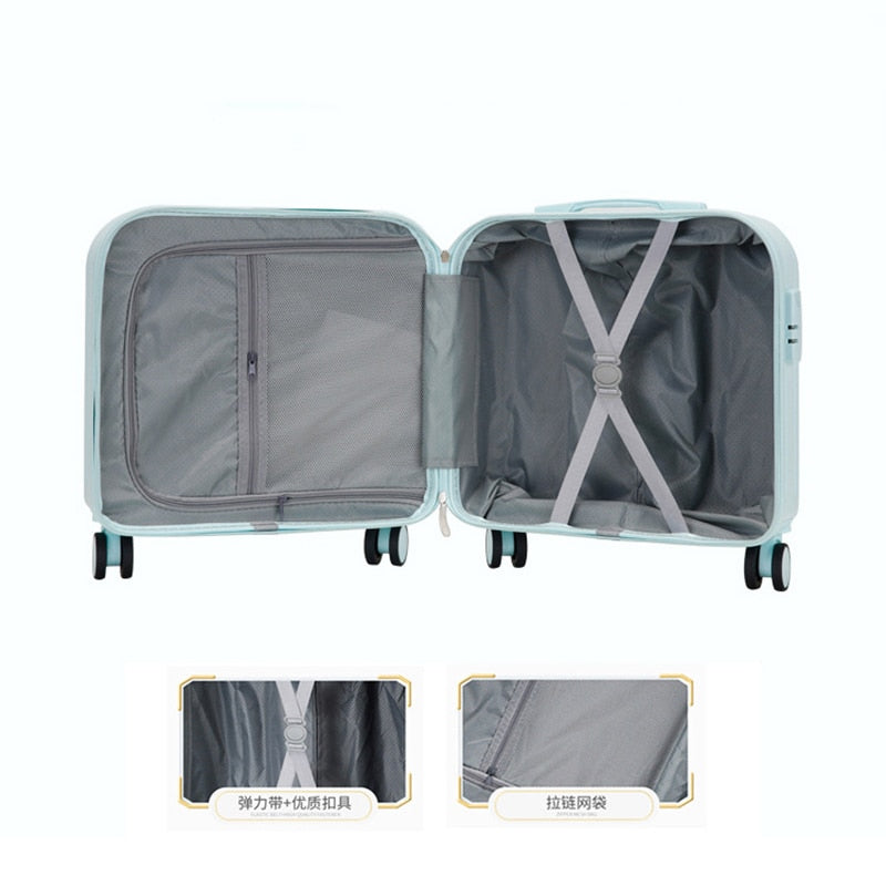 18/20 Inch Suitcase Boarding Multifunctional Travel Suitcase Student Password Trolley Case Rolling Luggage Bag with Cup holder