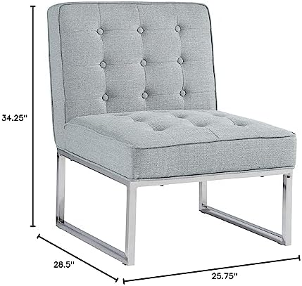 Contemporary Tufted Accent Chair, Gray