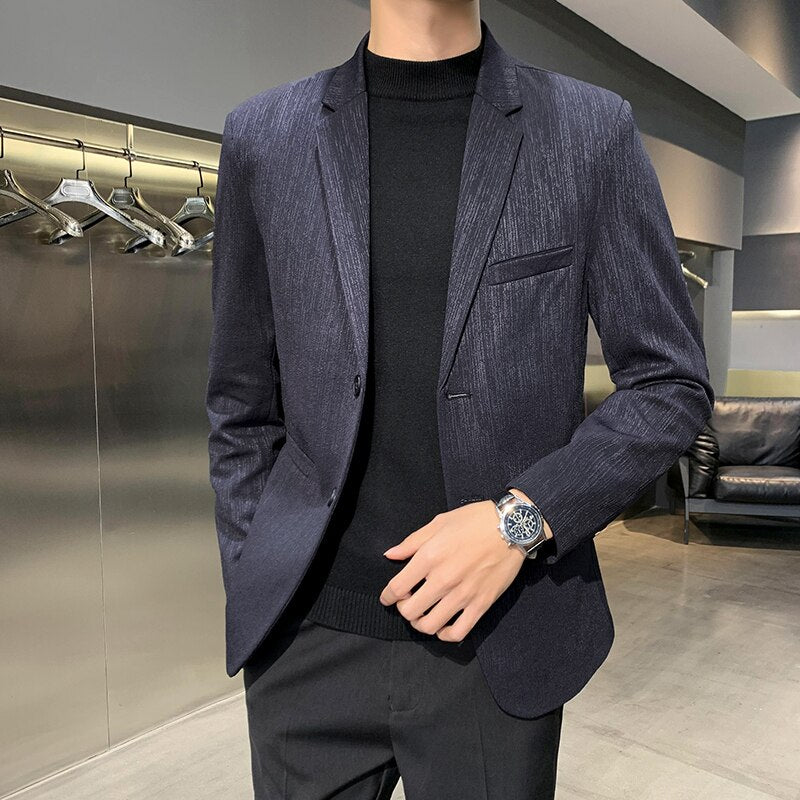 2022 Men's Blazer Fashion Spring Summer Clothing Male Suit Jacket Gradient Color Casual Slim Fit Fancy Party Singer Blazzer Coat