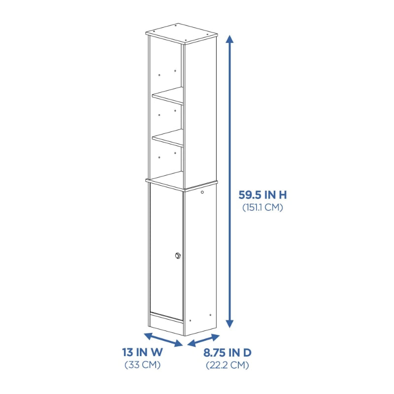 White Bathroom Storage Linen Tower with Open and Concealed Shelves, Mainstaysbathroom organizer bathroom shelves