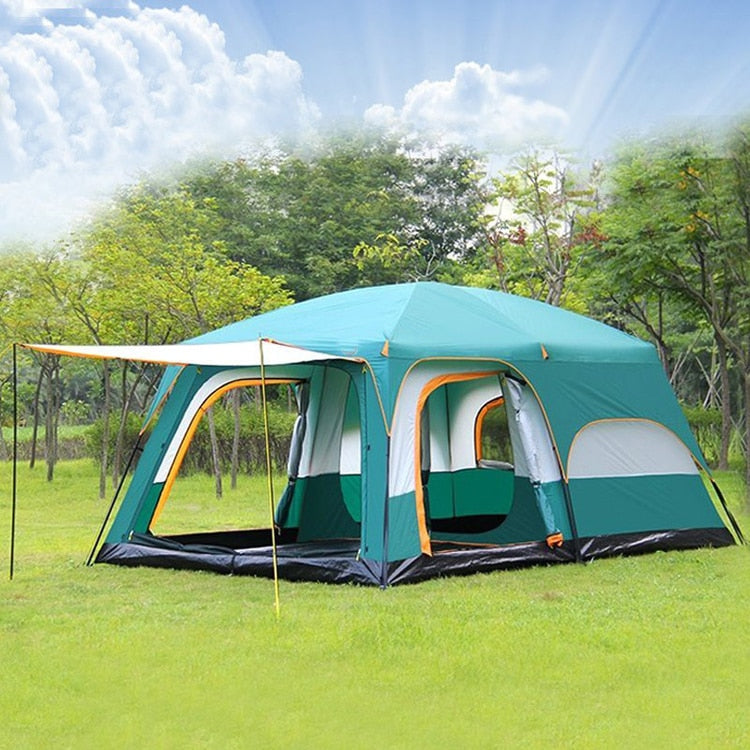 For 5-8 person Super-Large Luxury Two Bed Rooms, One Living Room Family Outdoor Camping Waterproof Tent Event Tent