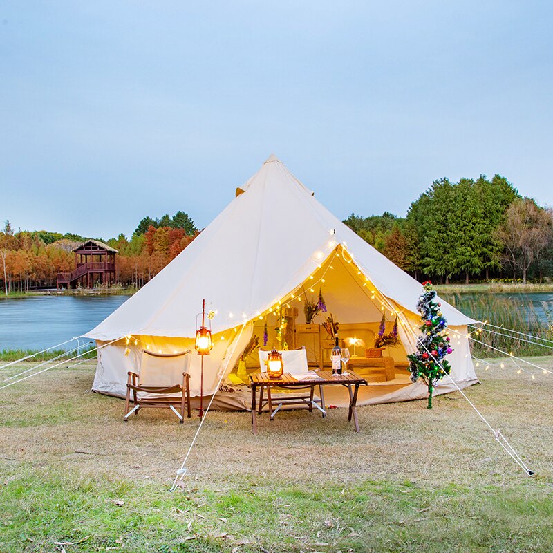 China Waterproof Best Selling Bell Tent OEM Customized Outdoor Glamping Luxury Bell Tent