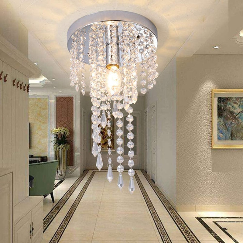 Crystal LED Fixture Light Modern Luxurious Ceiling Lamp Nordic Lustre Bedroom Living Room Dining Restaruant Home Decor E14 Bulb