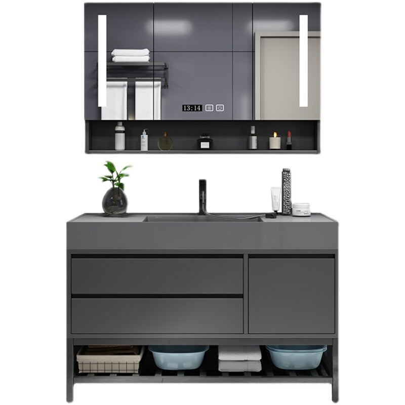 Large Matte Black Wall-mounted Bathroom Cabinet 36 Inches Unique Standing American Bathroom Vanity Set