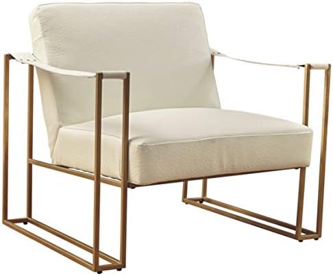 Eclectic Upholstered Accent Chair, Beige & Gold Sillas para barra de cocina Wooden chair Metal chair Outdoor dining chairs Desk