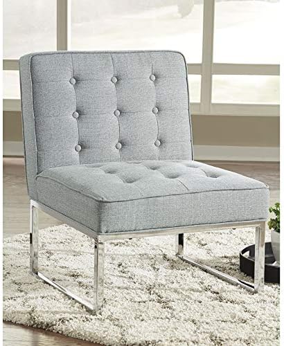 Contemporary Tufted Accent Chair, Gray