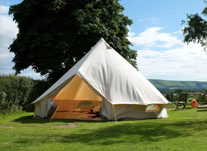 Luxury Outdoor Camping Canvas Glamping Bell Tents 4m