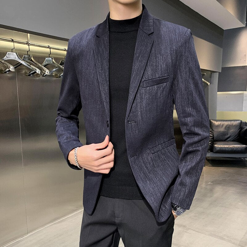 2022 Men's Blazer Fashion Spring Summer Clothing Male Suit Jacket Gradient Color Casual Slim Fit Fancy Party Singer Blazzer Coat