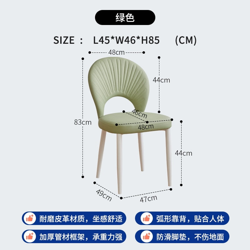 Nordic Accent Dining Chair Gaming Outdoor Single Luxury Kitchen Chairs Backrest Lounge Muebles Hogar Home Furniture LJ50DC