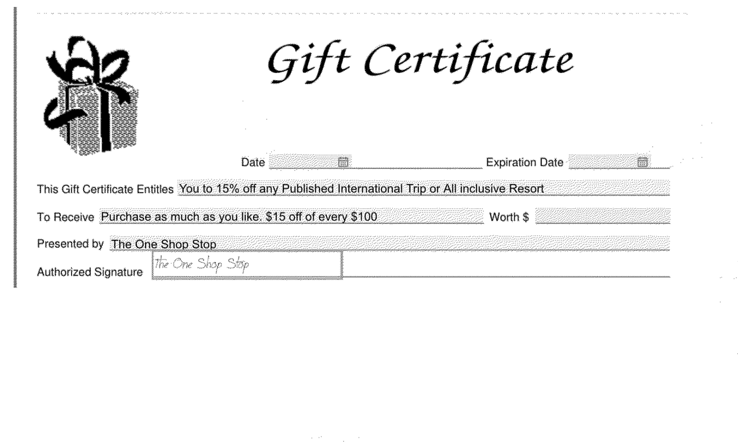 Gift Certificate