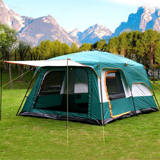 For 5-8 person Super-Large Luxury Two Bed Rooms, One Living Room Family Outdoor Camping Waterproof Tent Event Tent