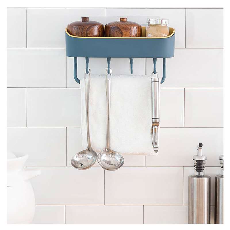 Set Bathroom Shelf No Drill Organizer Wall Mounted Shampoo Spices Shower Storage Rack Holder Bathroom Accessories