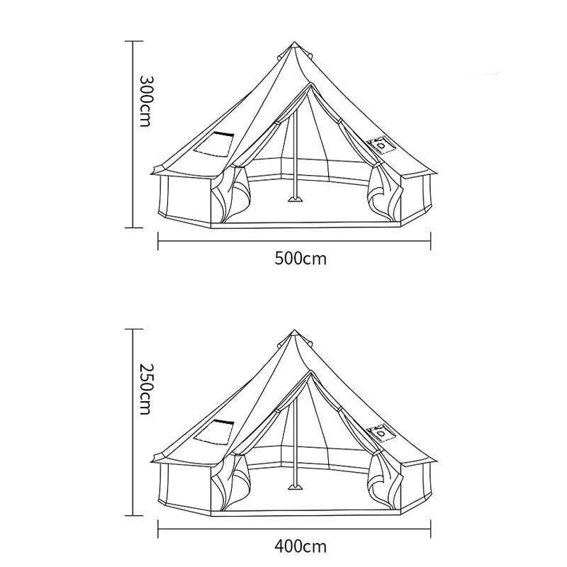 6-10Persons Glaming Luxury Mongolia Yurt Family Travel Hiking Antistorm Outdoor Camping Castle Tent Silver Coated UV Function