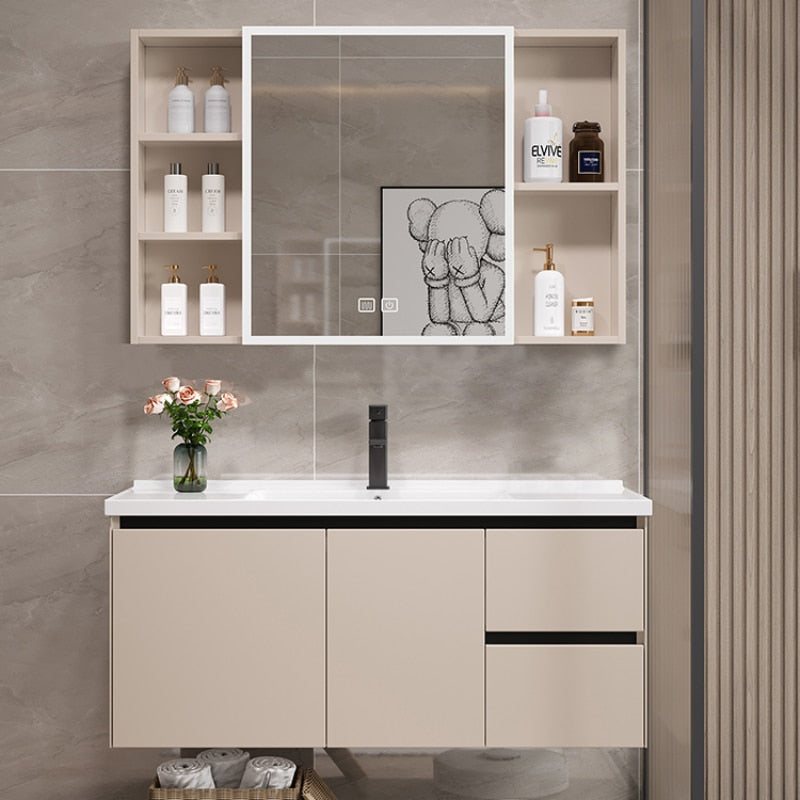 Modern Shelfs Bathroom Cabinet Display Metal Mirror Drawer Sets Bathroom Cabinet Storage Sink Armario Banheiro Home Furniture DQ