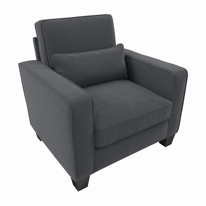 Stockton Accent Chair with Arms in Dark Gray Microsuede