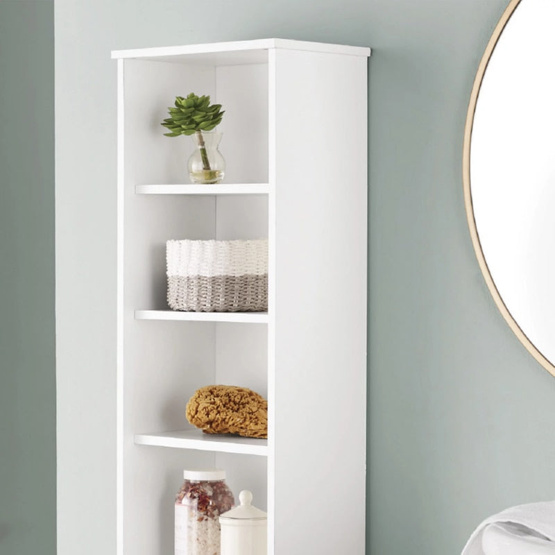 White Bathroom Storage Linen Tower with Open and Concealed Shelves, Mainstaysbathroom organizer bathroom shelves